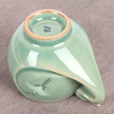 Handmade Korean Crane Egg Shaped Celadon Tea Set For 1 With Gift Box