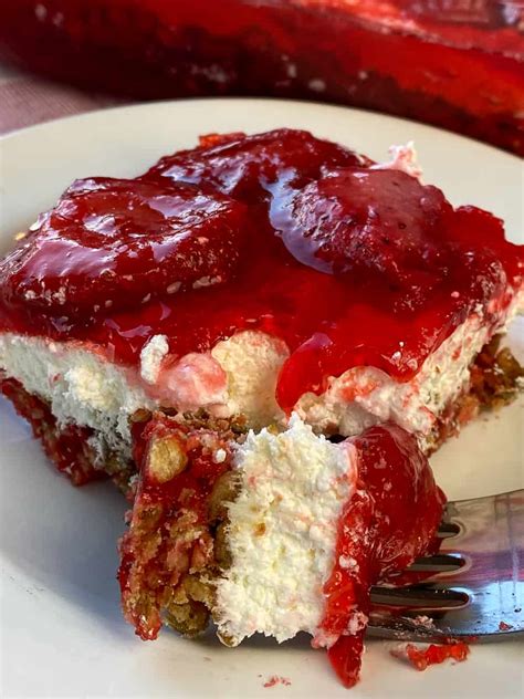 Strawberry Jello Pretzel Salad Plowing Through Life