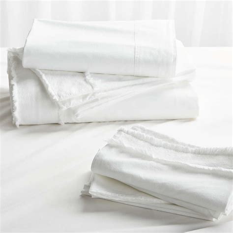 Washed Organic Cotton White Full Bedding Set Crate And Barrel