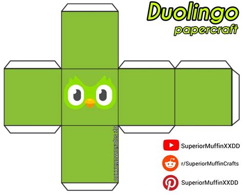 Duolingo Owl Cube Papercraft By Superiormuffinxxdd Paper Doll