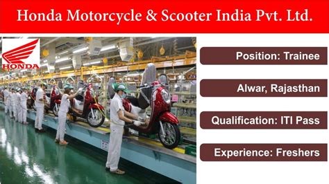 Honda Motorcycle And Scooter India Pvt Ltd Hiring 2024 होंडा