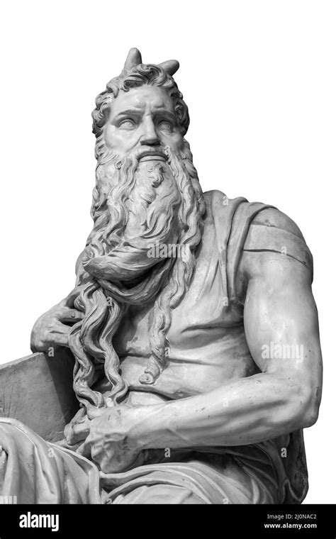 Figure Of The Biblical Prophet Moses Isolated On White Background