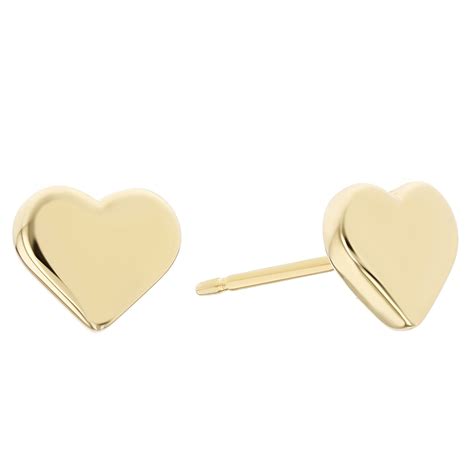 14K Yellow Gold Heart Stud Earrings Borsheims