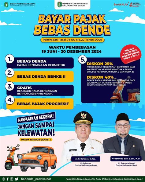 Pemutihan Pajak Kendaraan Pemprov Kalbar Bebaskan Denda Dan Beri