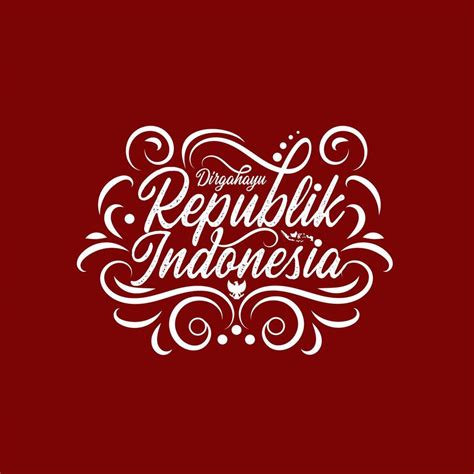 saludo texto de dirgahayu republik Indonesia letras diseño 48667637