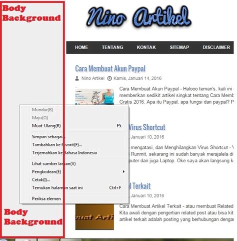 Cara Mengganti Warna Template Blog Dengan Metode Elemen Nino Artikel