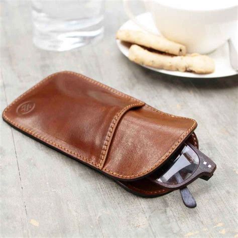 Personalised Rufeno Slim Italian Leather Glasses Case Hardtofind Модные мужские аксессуары