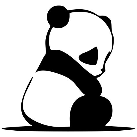 Panda Svg Clip Art Black White Panda Laying Transparent Png Svg Clipart