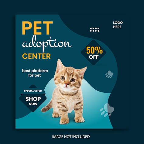 Premium Vector Pet Adoption Square Flyer