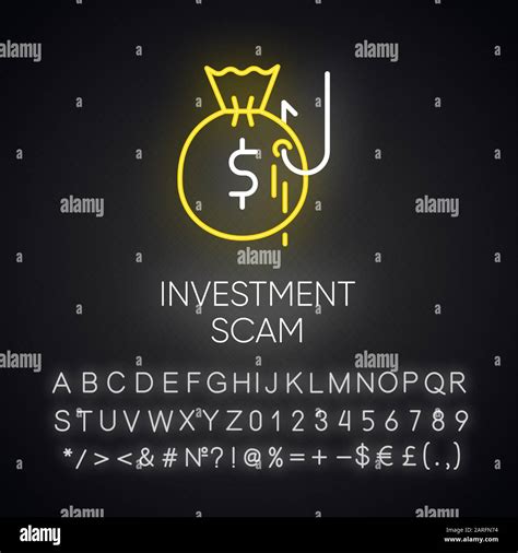 Investment Scam Neon Light Icon Ponzi Pyramid Scheme Financial Fraud