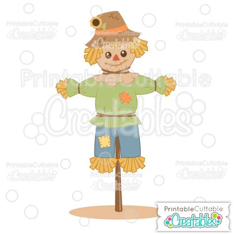 Cute Scarecrow SVG Cut File Clipart For Silhouette Cricut