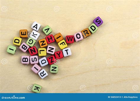 Many Letters On Colorful Blocks Form Words Stock Image Image Of Block