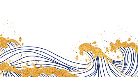 Ocean Gold Powder Wave Abstraction Ocean Wave Gold Powder Png