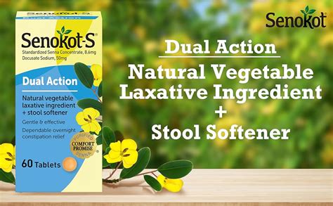 Senokot S Dual Action 60 Tablets Natural Vegetable