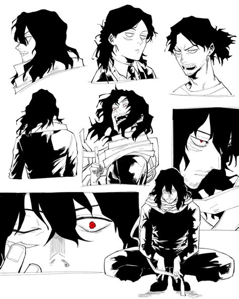 Some Black And White Anime Characters With Different Expressions