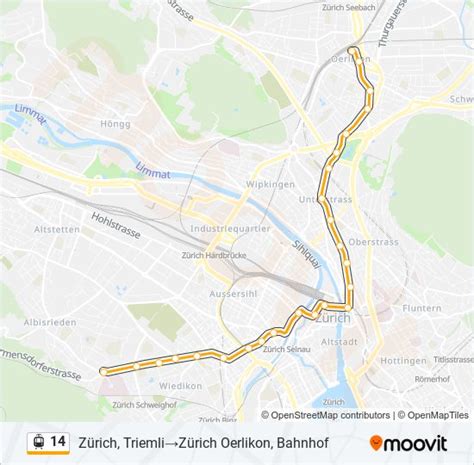 14 Route Schedules Stops Maps Zürich TriemliZürich Oerlikon