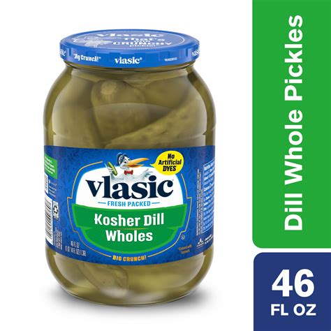 Vlasic Wholes Original Dill Pickles Kosher Dill Pickles 46 Oz Jar