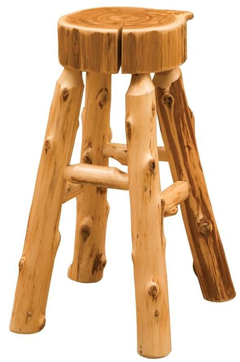 Cedar Slab Barstool Cedar Log Stool Rustic Wood Furniture