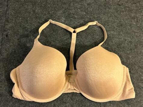 Victoria Secret Size C Racerback Semi Demi Front Closure Beige Bra Ebay