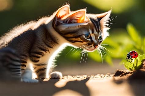 Un Gato Con Una Etiqueta En La Oreja Foto Premium