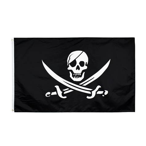 90x150cm Black Beard Blackbeard Edward Teach Pirate Flag – Grandado