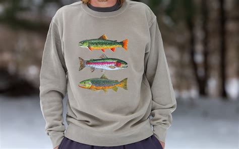 Trout Sweatshirt Fish Sweatshirt Fishing Shirt Trout Crewneck Ts For