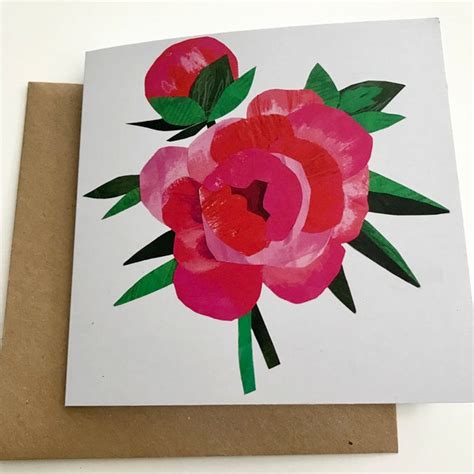 Peony Card Etsy UK