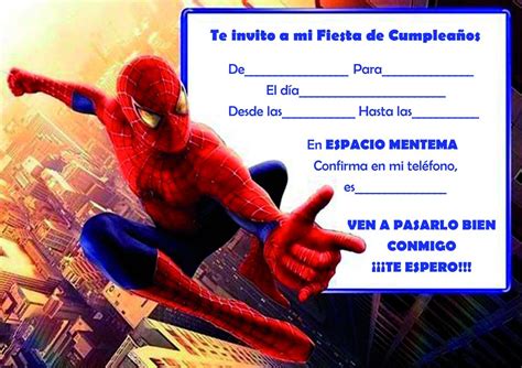 Pin De Pilar Lopez Em Invitacion De Spiderman Aniversario Infantil