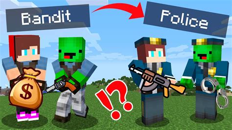 Bandits Mikey And Jj Became Policemen Maizen Youtube