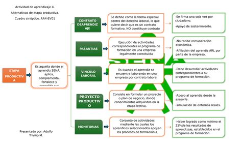 Actividad De Aprendizaje 4 Alternativas De Etapa Productiva Cuadro Sinoptico Etapa