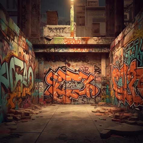 Premium AI Image | graffiti wall street art