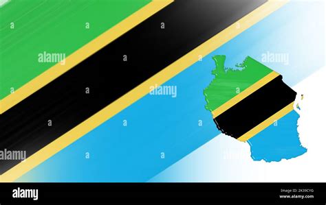 Map of Tanzania, flag map, National colors background Stock Photo - Alamy