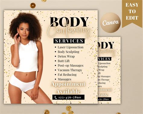 Body Contour Flyer Body Contouring Flyer Diy Flyer Template Body Spa Flyer Body Sculpting