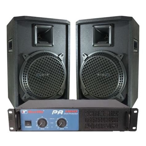 Kit Amplificador PA 600 300w Rms 2 Caixas Passiva 200w Rms New Vox