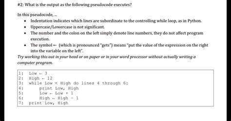 Solved What Is The Output As The Following Pseudocode Executes In