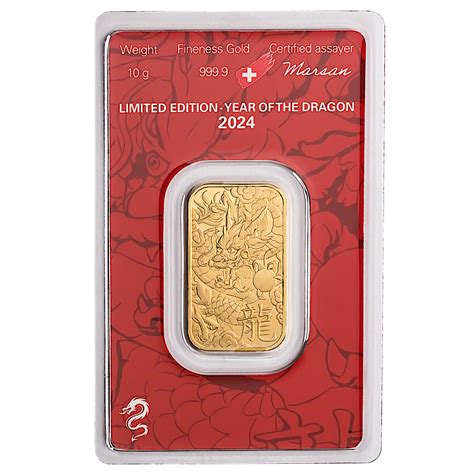 Buy 2024 10 Gram Argor Heraeus Lunar Dragon Gold Bar