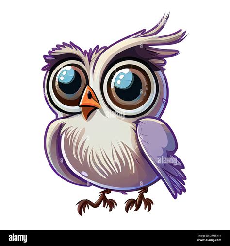 A Cartoon Owl With Big Eyes And A White Background Is Shown In This