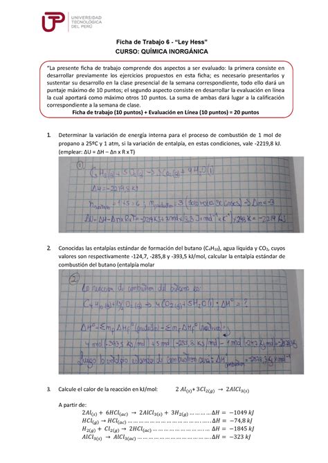 U S Ficha De Trabajo Ley De Hess Ficha De Trabajo Curso