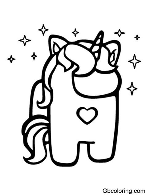 Free Among Us Unicorn Coloring Pages Printable