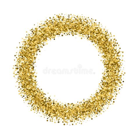 Gold Frame Glitter Texture Isolated On White Stock Illustration