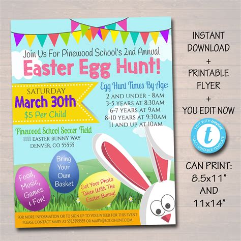 Church Easter Egg Hunt Flyer Template