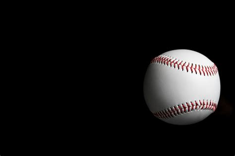 Baseball On Black Background Light And Shadow Stock Photo Download