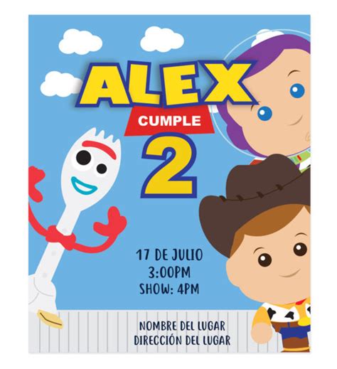 Invitación Cumpleaños Amigos Toy Story Diseños Personalizados