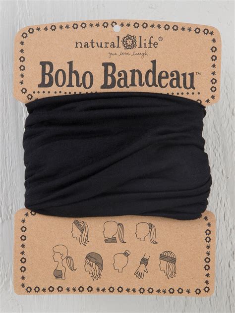 Full Boho Bandeau® Headband Dark Patchwork Natural Life