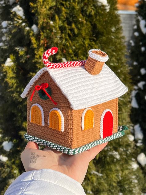 Crochet Pattern Gingerbread House Crochet Christmas Décor Etsy