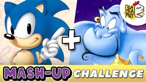 Aladdin Genie Sonic The Hedgehog Fusion Character Mash Up Drawing