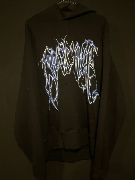 Revenge Revenge lightning logo hoodie blue | Grailed