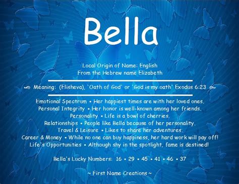 Bella Name Meaning First Name Creations Names With Meaning Bella