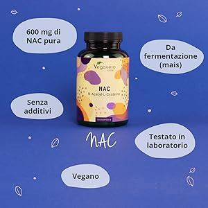 NAC N Acetil Cisteina 600 Mg Vegavero Alto Dosaggio 100 NATURALE