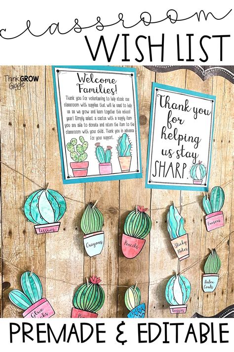 Classroom Wish Lists Ideas And Display Meet The Teacher Template